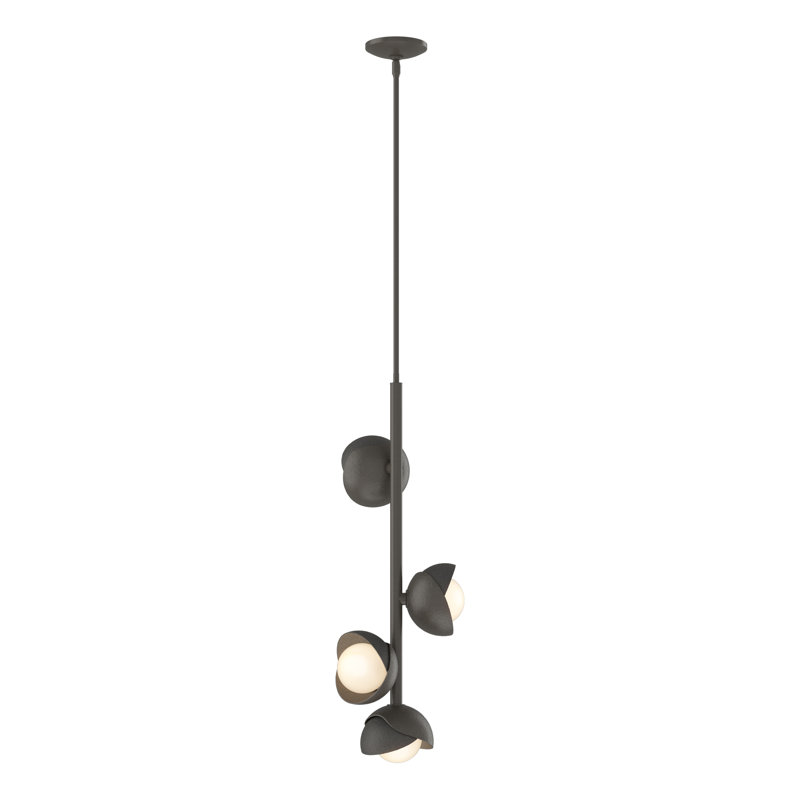 Brooklyn 4 - Light Cluster Linear Pendant, Clear Steel, Dark Smoke