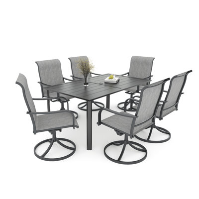 6 - Person Rectangular Steel Outdoor Dining Set