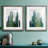 Aruba Cacti I - Matted and Framed Under Acrylic Glass, Set of 2, Large Living Room Wall Art