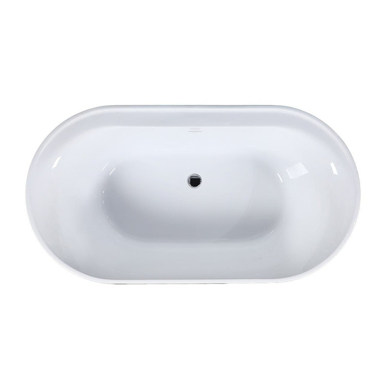 60" x 33" Freestanding  Acrylic Bathtub with Faucet, Oil Rubbed Bronze