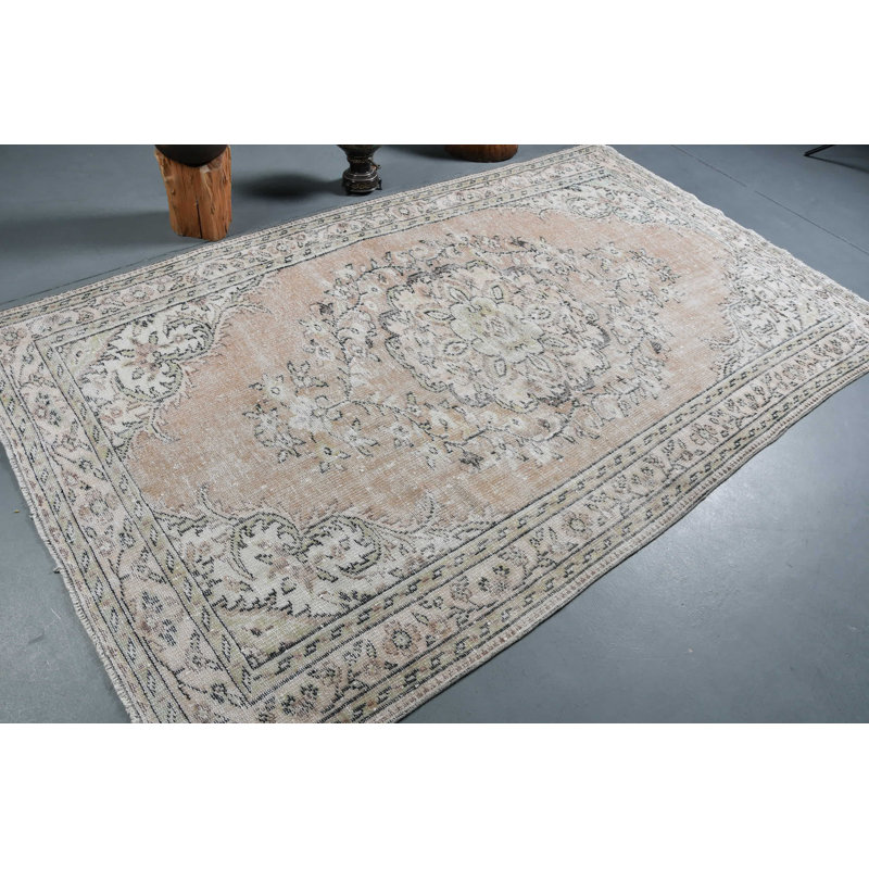 Tapis bohémien authentique fait à la main, idéal pour rehausser le décor du salon brun / vert