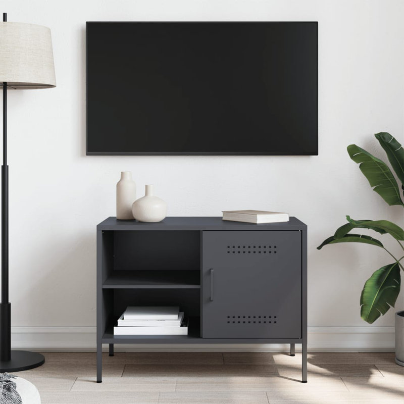 Anjelique Unfinished TV Stand for TVs up to 24", Anthracite