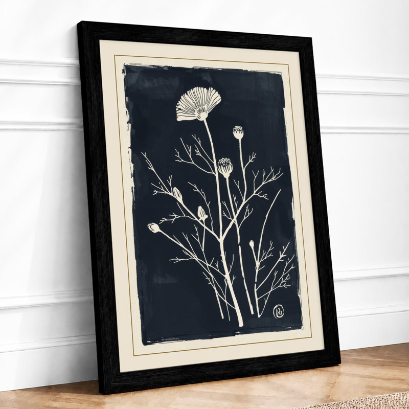 Study In White Botanical - Print, A1 - 84.1 x 59.4 cm, Black