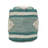 Diamond Handcrafted Fabric Cylindrical Pouf, White And Teal-1246936384