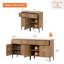 Ensemble de chambre à coucher, commode et table de chevet 4 pièces Aadham, ensemble de commode en bois avec portes-101120982