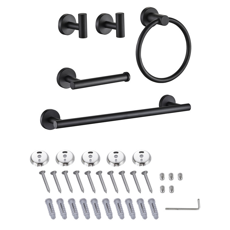 5 - Piece Bathroom Hardware Set, Black