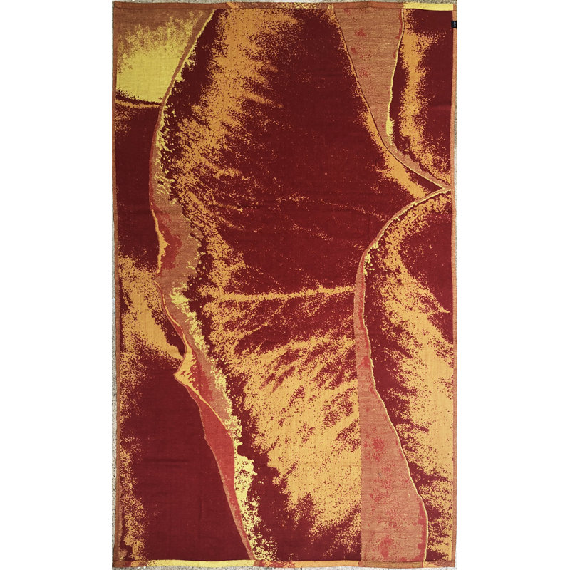 Graphic Leaf Hand Woven Throw Blanket