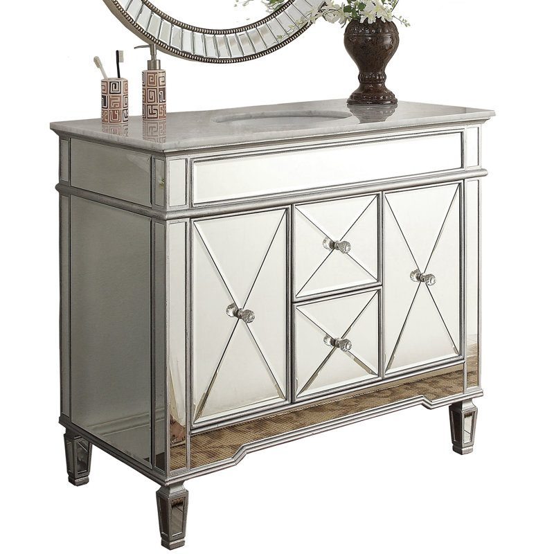 Arango 44'' Single Bathroom Vanity with Marble Top