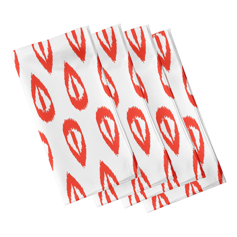 Ensemble de serviettes 4 pièces Melchior Ikat Tears, Orange