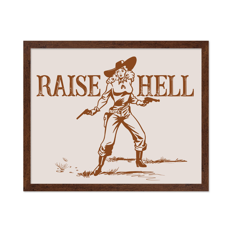 Brown Raise Hell, Affiche, H 24 po x l 32 po, Encadrement brun