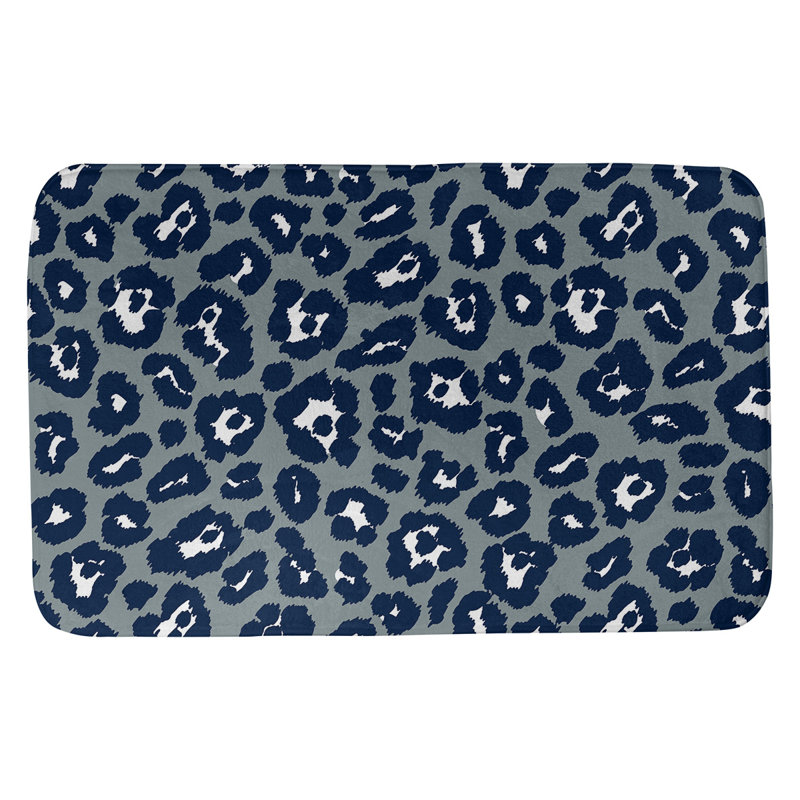 Tapis pour salle de bain Dallas, Argenté / blanc / bleu, H 0,5 po x l 17 po x L 24 po