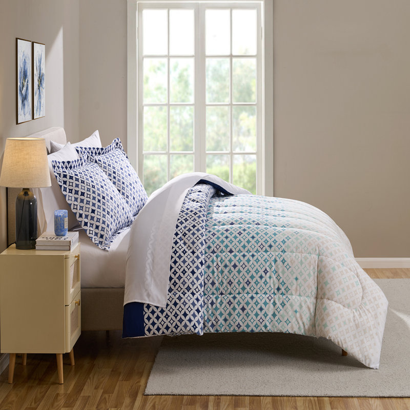  Reversible Comforter Set, Full Comforter + 6 Additional Pieces