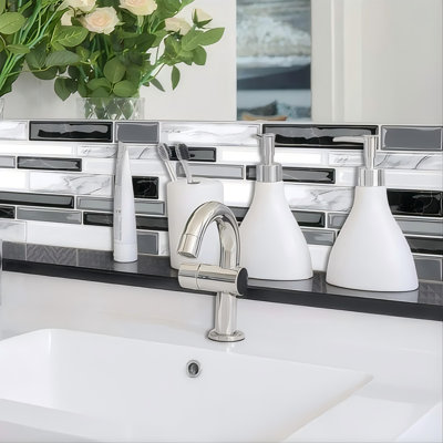 12" x 12" PVC 3D Peel and Stick Backsplash Subway Tile(Set of 10)