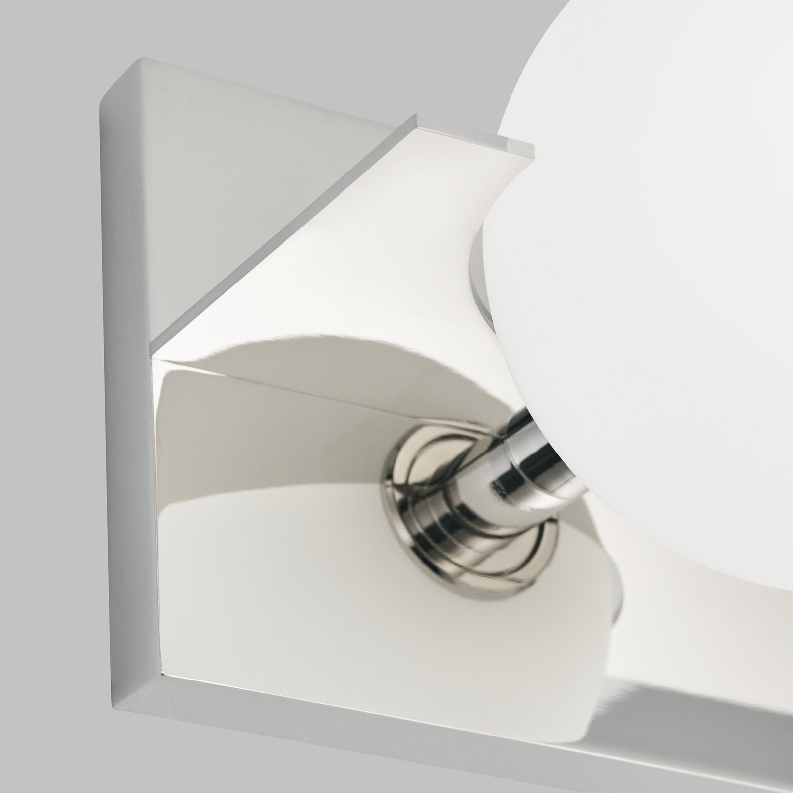 Orbel 3 Light Frosted Dimmable Vanity Light, No, Polished Nickel