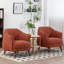 Chaise avec accoudoirs Modern Modern, fauteuil rembourré en tissu durable pour le salon, chambre à coucher, pieds en bois massif, rouge-1362658060