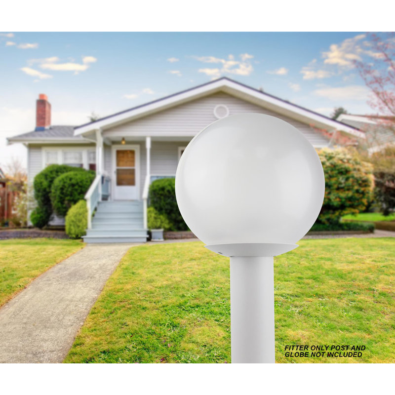 Solus Polycarbonate Post Top Light Fitter for 3" Posts, White