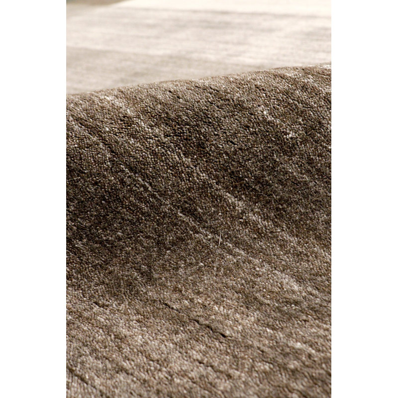Tapis brun / gris en soie / laine Gabbeh