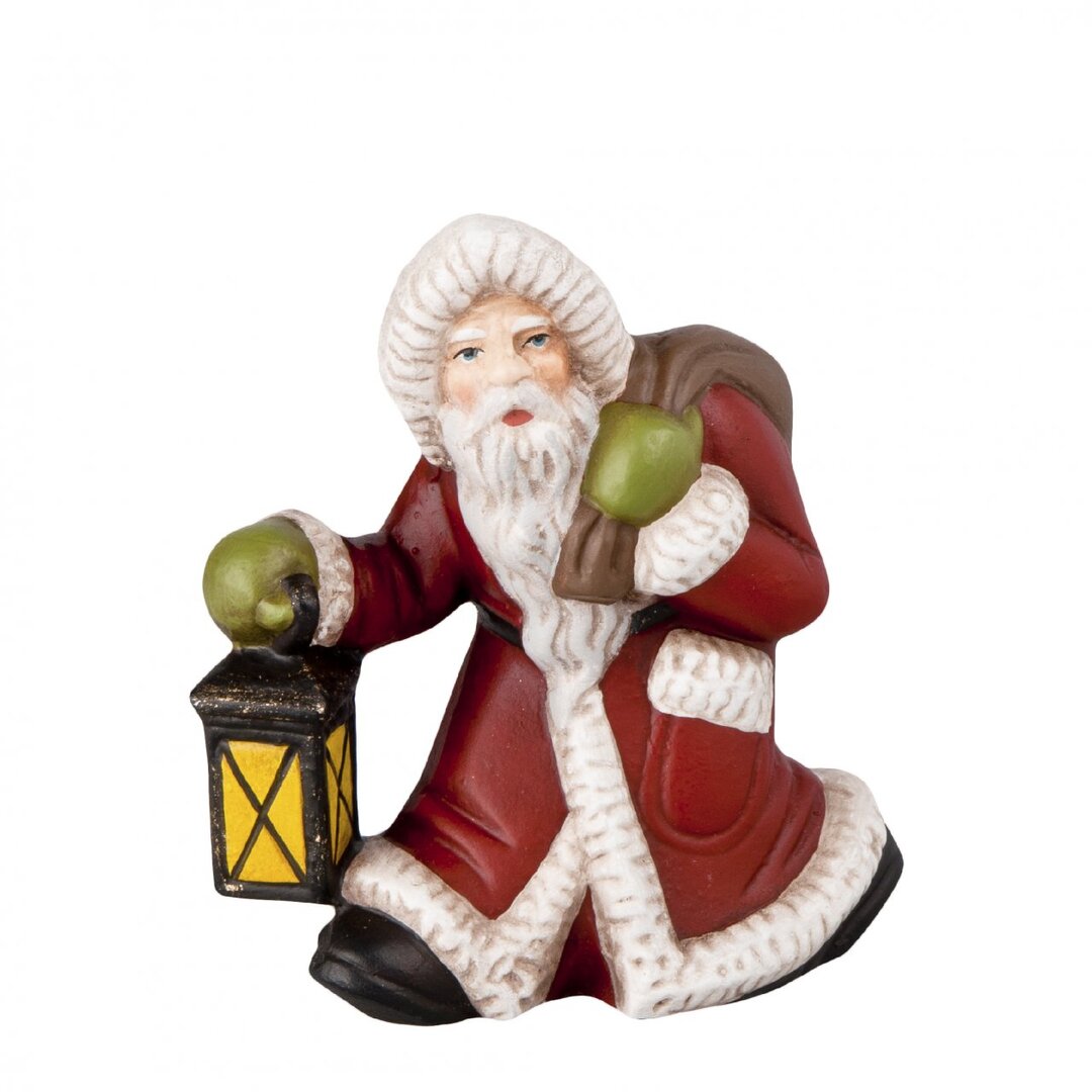 Figur Kleiner Weihnachtsmann mit Laterne