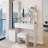 Full Body Mirror Cabinet + Round LED Vanity Table + Cushioned Stool, 17\-1080785586