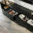 89'' W 2-Drawer Sleek TV Stand Media Console With Ambient Lighting And 2-Tier Tempered Glass-2093118889