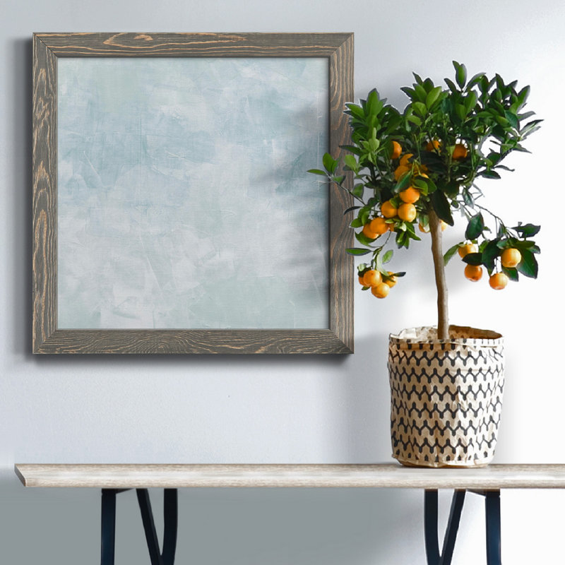 «Drifting Blue II», toile encadrée de qualité supérieure - prête à être accrochée, H 35,5 po x l 35,5 po x P 1,5 po, Gris