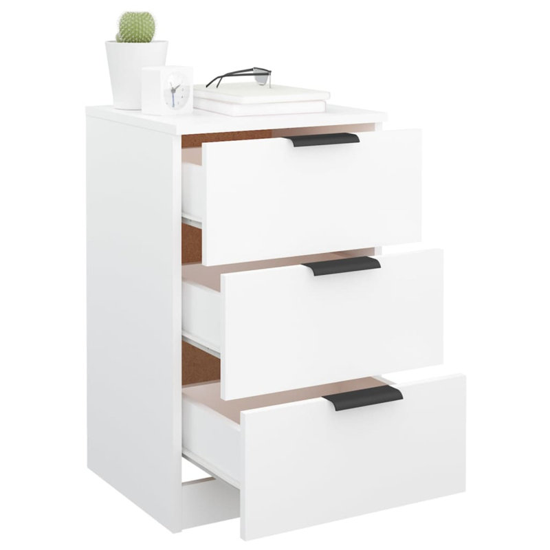 40cm W Bedside Table, White