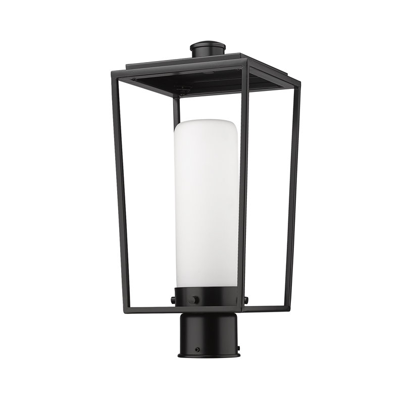 Tête de lanterne câblée noire à 1 lumière Jadine, H 17,5 po x l 8 po x P 8 po