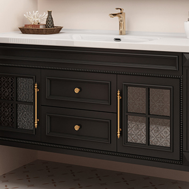 Meuble-lavabo de luxe de style français, Noir
