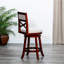 Tabouret pivotant de 24 po de hauteur comptoir, finition cerise, tissu beige, assise confortable et élégante-70574327