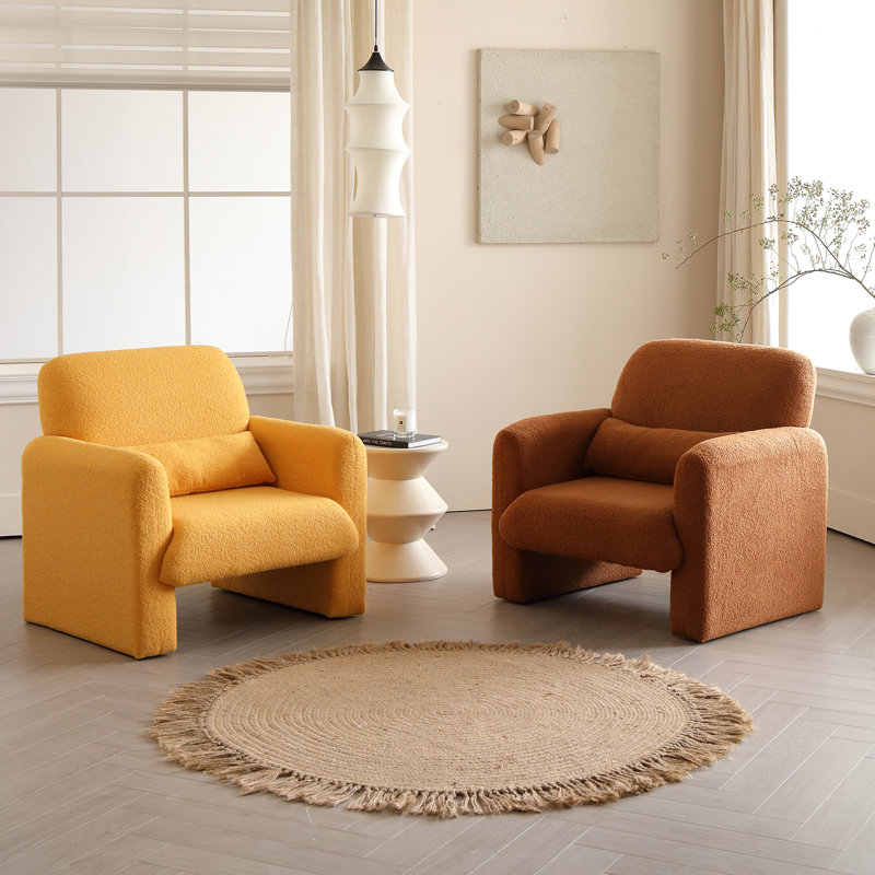 Canapé simple rembourré Minimalist Comfy, Jaune moutarde