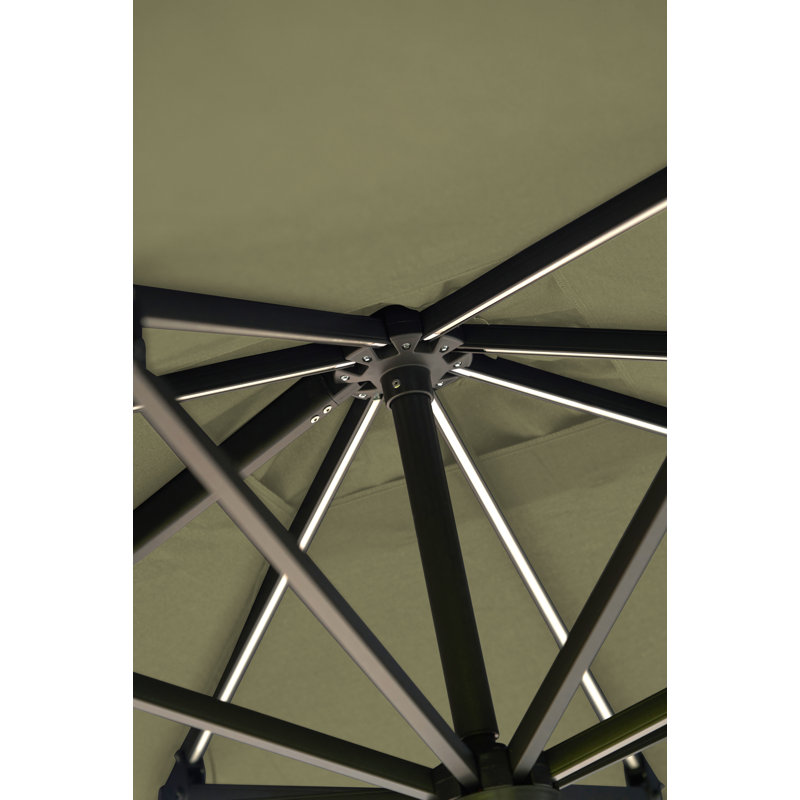 Cerena 300cm Lighted Cantilever Parasol, Green
