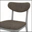 Chaise de salle à manger rembourrée de style Mid-Century moderne Dumfries en gris avec pieds en bois massif (ensemble de 2)