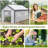 Walk-In Greenhouse, Outdoor Garden Warm Hot House With 4 Roll-Up Windows, 2 Zippered Doors And Weather Cover-113997874