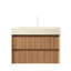 Meuble-lavabo suspendu de 76 cm (30 po), rangement en contreplaqué rayé, 2 tiroirs, motif pierre frittée, lavabo encastré en céramique, couleur, système de fermeture amortie pour les tiroirs, E0, meuble-lavabo et lavabo faciles à installer, armoire.