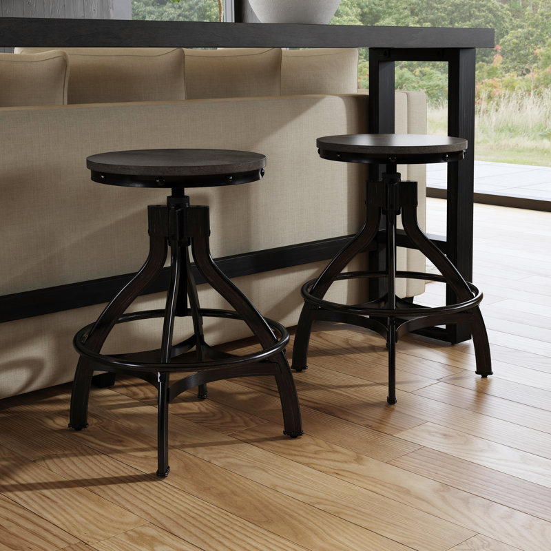 Kerome Adjustable Swivel Counter Stool, Gray