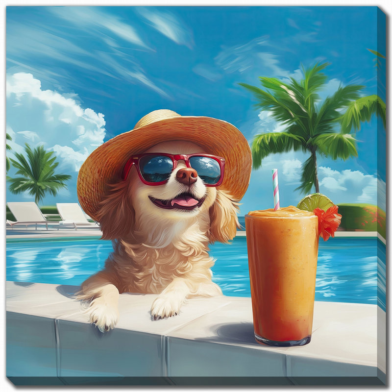 «Pool Pawty II», art mural sur toile