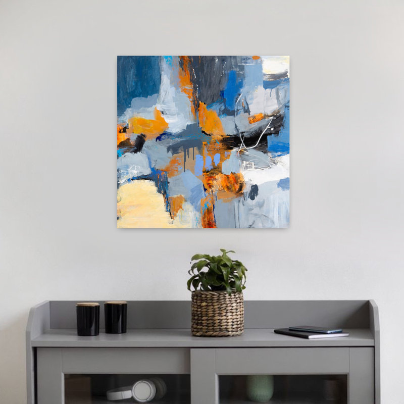 Bar Harbor, art contemporain abstrait, H 18 po x l 18 po