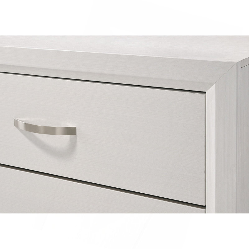 Mobilier de chambre à coucher contemporain en bois avec commode 6 tiroirs 1Pc, Blanc