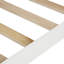 Lit plateforme simple avec support à lattes de bois et tête et pied de lit (blanc)
