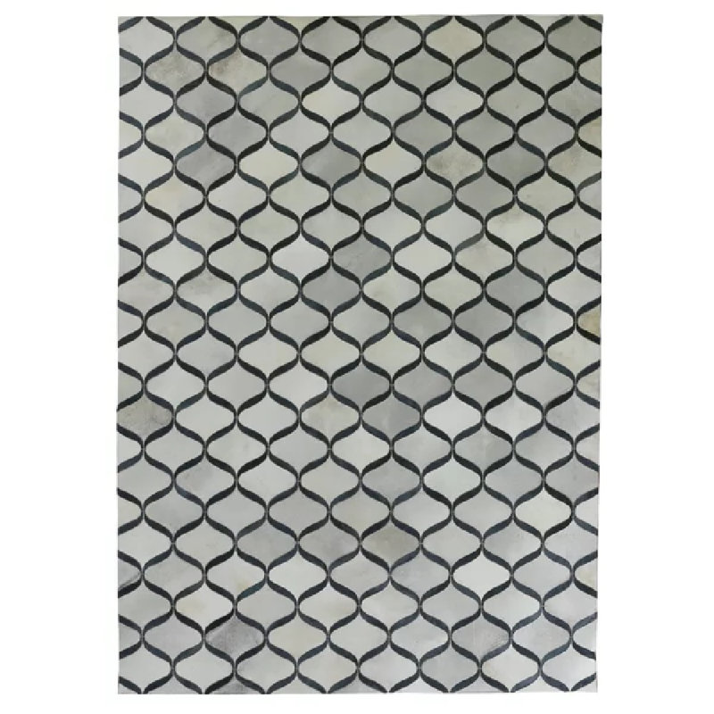 Natural Hide Cowhide Geometric Area Rug, Rectangle 11'6" x 14'6"