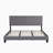 King Size Upholstered Platform Bed Frame With Button Tufted Linen Fabric Headboard, No Box Spring Needed, Wood Slat Support, Easy Assembly, Gray