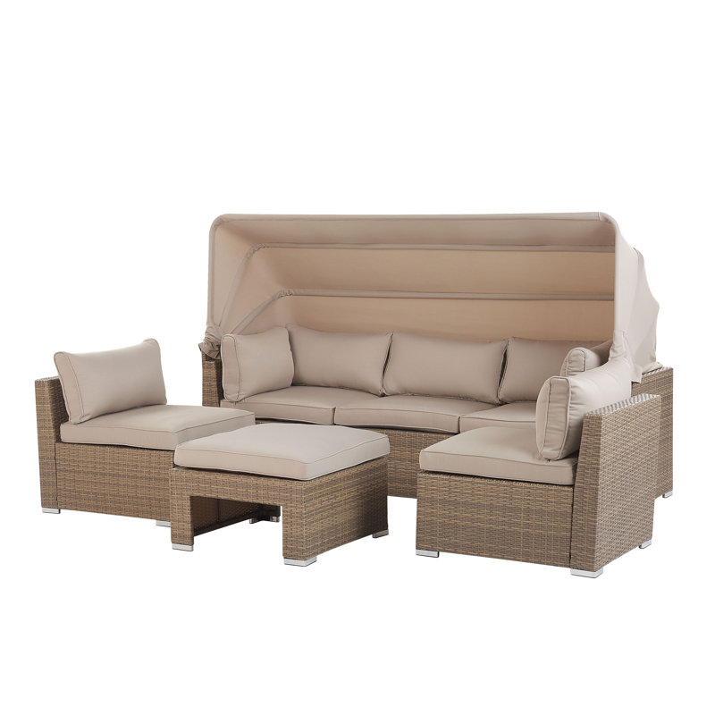 Demirhan 5 Seater Rattan Effect Sofa Set
