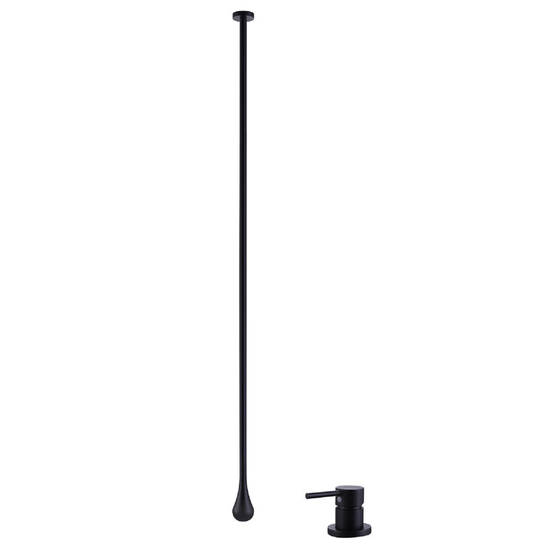 63" Solid Brass Wall Mounted Single-handle Bathroom Sink Faucet, Matte Black
