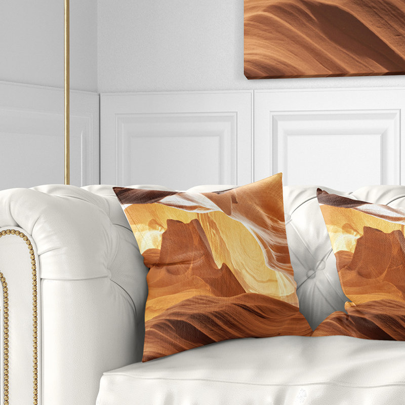 Coussin Landscape Antelope Canyon, 18 po x 18 po, Coussin décoratif