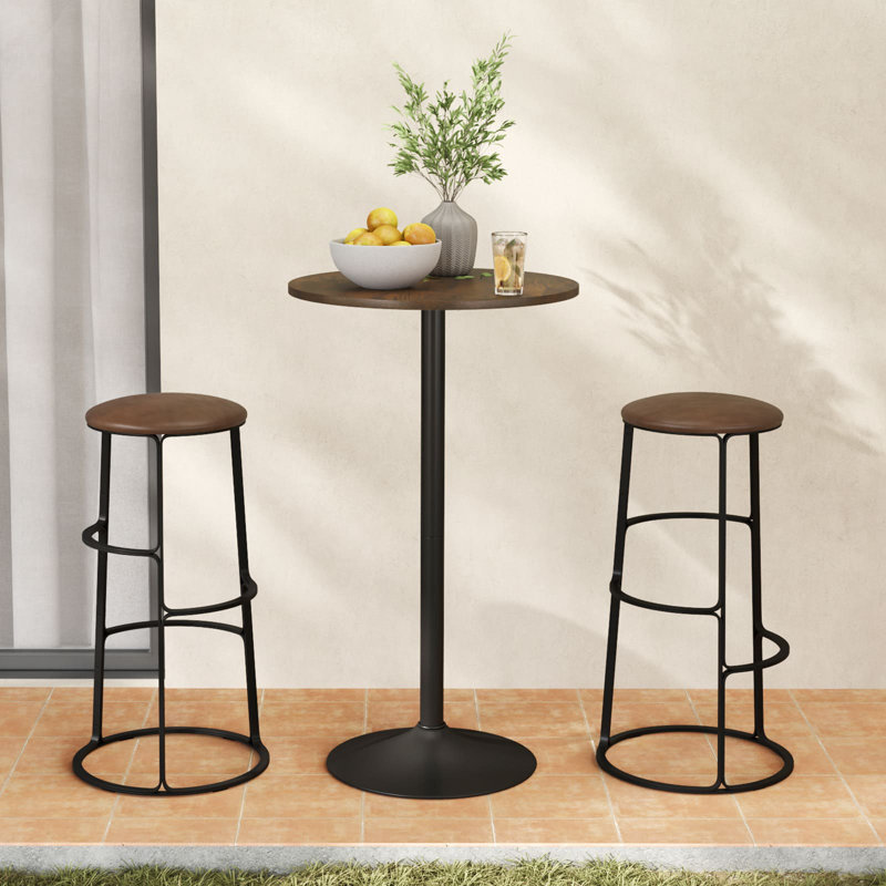 Round Dining Table with Steel Base