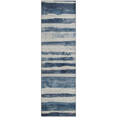 Premium Machine Washable Lyndhurst AMF1191 Stripes Rug