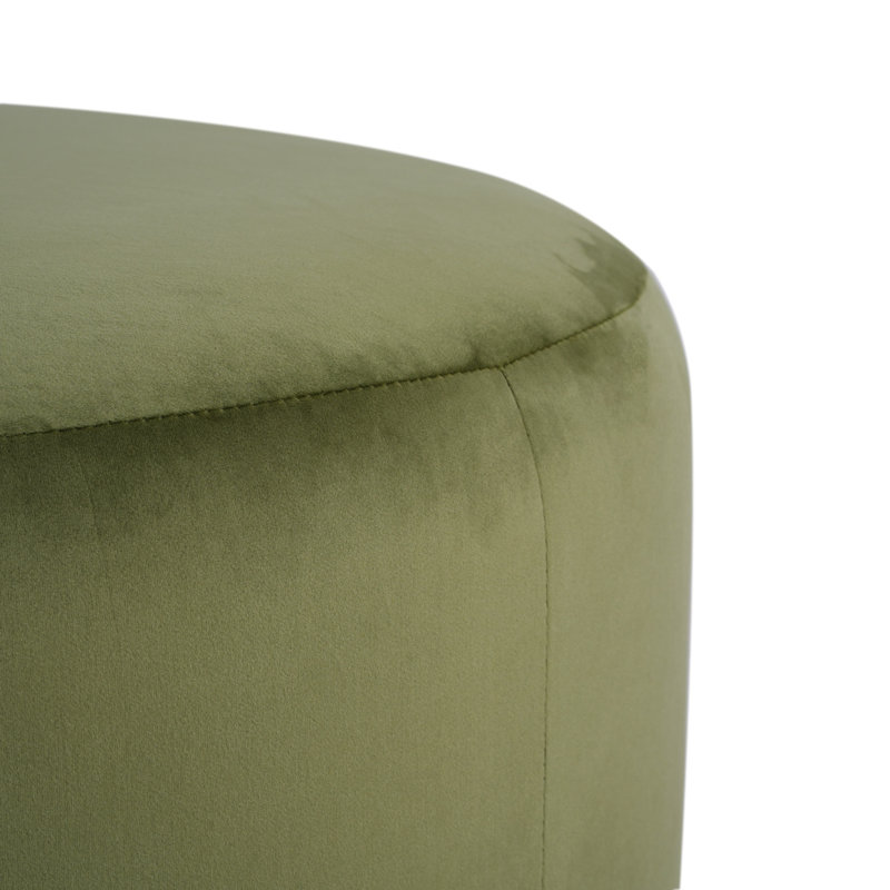 Malpaso Round Ottoman,Olive Green, Olive Green Polyester