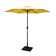 8.8 Feet Outdoor Aluminum Patio Umbrella, Patio Umbrella, Market Umbrella With 42 Pound Square Resin Umbrella Base, Push Button Tilt And Crank Lift, Creme