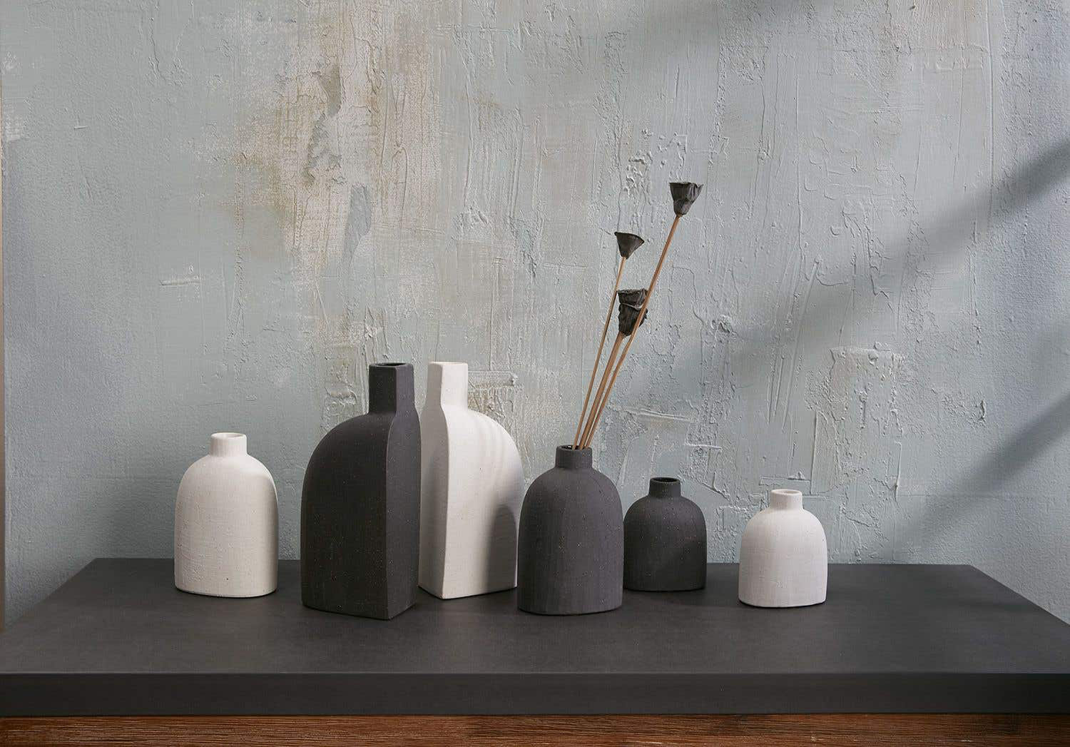 8.75'' Handmade Ceramic Table Vase, Black