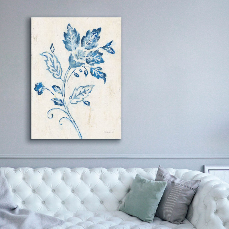 «Exotic Elegance Floral 1 Cream» par Danhui Nai, art mural sur toile, H 54 po x l 40 po